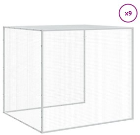 vidaXL Κοτέτσι - Κλουβί με Στέγη Αν. Γκρι 1003x98x90 εκ. Γαλβ. Ατσάλι