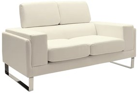 Καναπές Shea pakoworld 2θέσιος PU ivory-inox 158x80x87εκ 074-000011