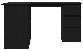 vidaXL Γωνιακό γραφείο Μαύρη δρυς 145 x 100 x 76 εκ Επεξεργασμένο ξύλο