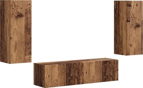 vidaXL Σετ επίπλου τηλεόρασης 2 τμχ. 30 x 31 x 80 εκ. Παλιό ξύλο
