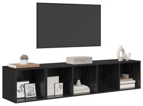 vidaXL 2 pcs Μαύρη δρυς 37 x 37 x 142.5 εκ Επεξεργασμένο ξύλο