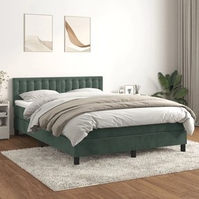 ΚΡΕΒΑΤΙ BOXSPRING ΜΕ ΣΤΡΩΜΑ ΣΚΟΥΡΟ ΠΡΑΣΙΝΟ 140X190ΕΚ. ΒΕΛΟΥΔΙΝΟ 3141542