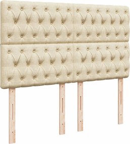 vidaXL Κρεβάτι Boxspring με Στρώμα Κρεμ 160x200 εκ. Υφασμάτινο