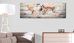 Πίνακας - World Maps: Wooden Travels 120x40