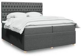 ΚΡΕΒΑΤΙ BOXSPRING ΜΕ ΣΤΡΩΜΑ ΣΚΟΥΡΟ ΓΚΡΙ 200X200 ΕΚ. ΥΦΑΣΜΑΤΙΝΟ 3294471