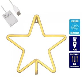 Διακοσμητικό Φωτιστικό Neon Led Θερμό Λευκό Star 78585 Globostar 78585 Κίτρινο