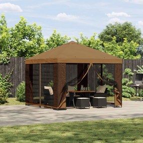 vidaXL Κιόσκι 3 x 3 m Μπεζ Πολυεστέρας και Χάλυβας 190 gsm