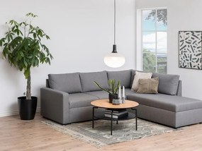 Τραπεζάκι σαλονιού Oakland 297, Άγρια δρυς, Μαύρο, 45cm, Ινοσανίδες μέσης πυκνότητας, Στρόγγυλος