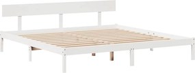 vidaXL Σκελετός Κρεβ. Χωρίς Στρώμα Λευκό 180x200 εκ Μασίφ Πεύκο