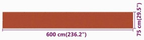 Διαχωριστικό Βεράντας Πορτοκαλί 75 x 600 εκ. από HDPE - Πορτοκαλί