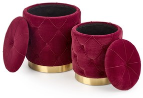 POLLY set of two stools, color: dark red DIOMMI V-CH-POLLY-PUFA-BORDOWY