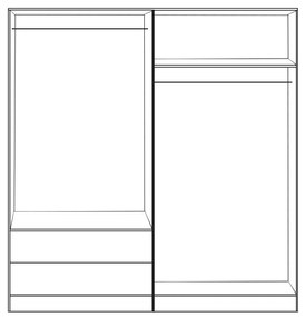 Ντουλάπα JENNA Τετράφυλλη με 2 Συρτάρια Sonama 160x42x181 εκ. 160x42x181 εκ.