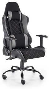 Καρέκλα gaming Houston 1431, Γκρι, Μαύρο, 127x69x62cm, 22 kg, Με ρόδες, Με μπράτσα, Μηχανισμός καρέκλας: Κλίση | Epipla1.gr