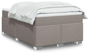 vidaXL Κρεβάτι Boxspring με Στρώμα Taupe 120x190 εκ. Υφασμάτινο