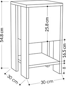 Κομοδίνο Hitit EMA 30x30x55