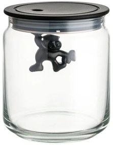 Βάζο Αποθήκευσης Gianni a little man holding on tight AMDR04 B 700ml Γυάλινο Με Καπάκι Black Alessi Glass