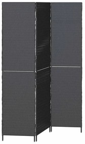 vidaXL Διαχωριστικό Δωματίου Μαύρο 146 x 180 εκ. συνθετικό ρατάν