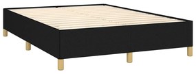 vidaXL Κρεβάτι Boxspring με Στρώμα Μαύρο 140x190 εκ. Υφασμάτινο