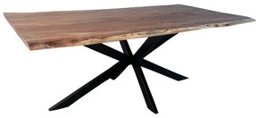 Intrahome Τραπέζι SIERRARA Intrahome μασίφ ξύλο ακακίας πάχους 3.7-4εκ σε φυσική απόχρωση με μαύρα μεταλλικά πόδια 200x100x76εκ | SKU: INTRAPA-483111124