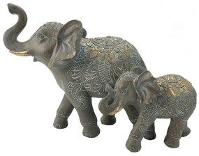 Διακοσμητικοί Ελέφαντες 269-221-146 26,4x10x19cm Bronze-Gold Πολυρεσίνη