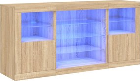 vidaXL Ντουλάπι με LED Sonoma Δρυς 142,5x37x67 εκ.