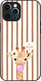Θήκη Sonique Stripe Stories Series για Apple iPhone 12 Pro Max Καφέ - Καμηλοπάρδαλη με Τσιχλόφουσκα