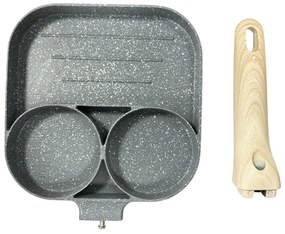 Synamore Τηγάνι Με 3 Θέσεις 17x17cm - Multi-Functional Breakfast Frying Pan