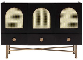 Μπουφές Cliff 141HWR1115 123x38x63cm Multi-Black Μοριοσανίδα, Μέταλλο