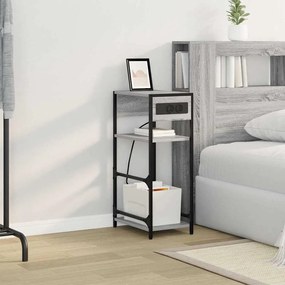 vidaXL Κομοδίνο Γκρι sonoma 40 x 27 x 76 εκ Επεξεργασμένο ξύλο