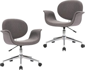 vidaXL Καρέκλες Τραπεζαρίας Περιστρεφόμενες 2 τεμ. Γκρι Υφασμάτινες