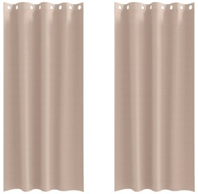 vidaXL Κουρτίνες με κουρτίνες 2 pcs Taupe 225 x 140 εκ. Πολυεστέρας