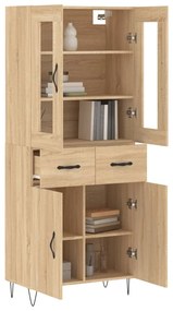 vidaXL Ντουλάπι Sonoma δρυς 69,5 x 34 x 180 εκ. από Επεξεργασμένο Ξύλο