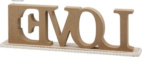 Lettering "Love" Ξύλο Ecru PU 4 41x7.5x12.5cm