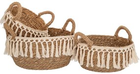 Καλάθι Με Κρόσια (Σετ 3Τμχ) 90092 35x17/24x10cm Natural Mat