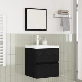 vidaXL Σετ Επίπλων Μπάνιου με συρτάρι 2 pcs Μαύρος Δρυς και Λευκό