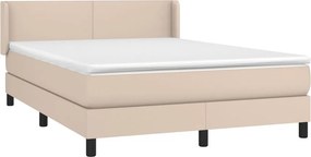 vidaXL Κρεβάτι Boxspring με Στρώμα Καπουτσίνο 140x200εκ.από Συνθ.Δέρμα