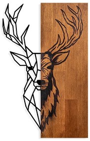 Διακοσμητικό τοίχου Deer Megapap ξύλινο - μεταλλικό χρώμα καρυδί - μαύρο 36x3x58εκ.-GP052-0070