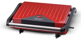 Ηλεκτρική τοστιέρα γκριλιέρα Techwood TPG-755, 750W, Αντιθερμική λαβή, Θερμοστάτης, Κόκκινο