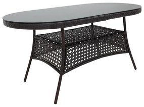 Table Cellin metal-pe rattan brown 160x80x77cm 160x80x77 εκ.