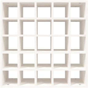 vidaXL Κάβα Κρασιών Λευκό 56 x 25 x 56 εκ. από Μασίφ Ξύλο Πεύκου