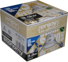 Led panel λευκό στρογγυλό χωνευτό 3.3W 230V 2700k θερμό λευκό φως 110° 250lm