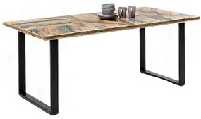 Τραπέζι Abstract Καφέ-Μαύρο  180x90x76εκ - Μαύρο