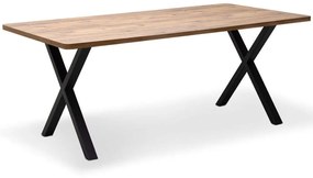 Τραπέζι Jeremy 0212174 160x80x75cm Natural-Black Mdf,Μέταλλο