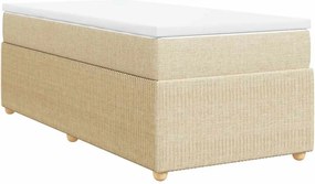 vidaXL Κρεβάτι Boxspring με Στρώμα Κρεμ 80 x 200 εκ. Υφασμάτινο
