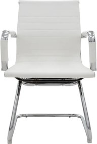 Καρέκλα γραφείου επισκέπτη Valter pakoworld λευκό pu 55.5x48x88εκ