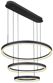 Κρεμαστό Φωτιστικό Οροφής LED RGB 72W Μαύρο-Χρυσό 2300Lm Augusto 67189H2 Globo Lighting-67189H2-Μαύρο-Χρυσό 67189H2