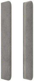 vidaXL Κεφαλάρι με Πτερύγια Ανοιχτό Γκρι 103x16x118/128 εκ. Βελούδινο