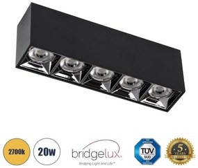 Επίτοιχο Σποτ Downlight LED TrimLess 20W Μαύρο Κάτοπτρο Χρωμίου 2700K LUMINAR SUPERIOR 60329 Globostar-60329-Μαύρο 60329