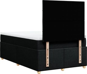 vidaXL Κρεβάτι Boxspring με Στρώμα Μαύρο 120x200 εκ. Υφασμάτινο