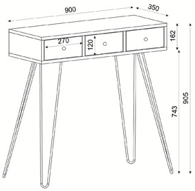 ΚΟΝΣΟΛΑ ARTELIBRE LIDYA ΚΑΦΕ ΜΕ ΣΧΕΔΙΟ 90X35X91CM